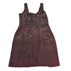 Vintage Silk‎ A-Line Dress and Jacket Brown Purple Knee Length Size 12